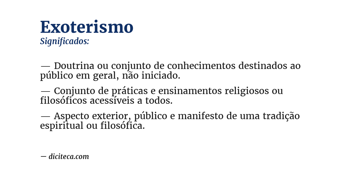 Significado de exoterismo