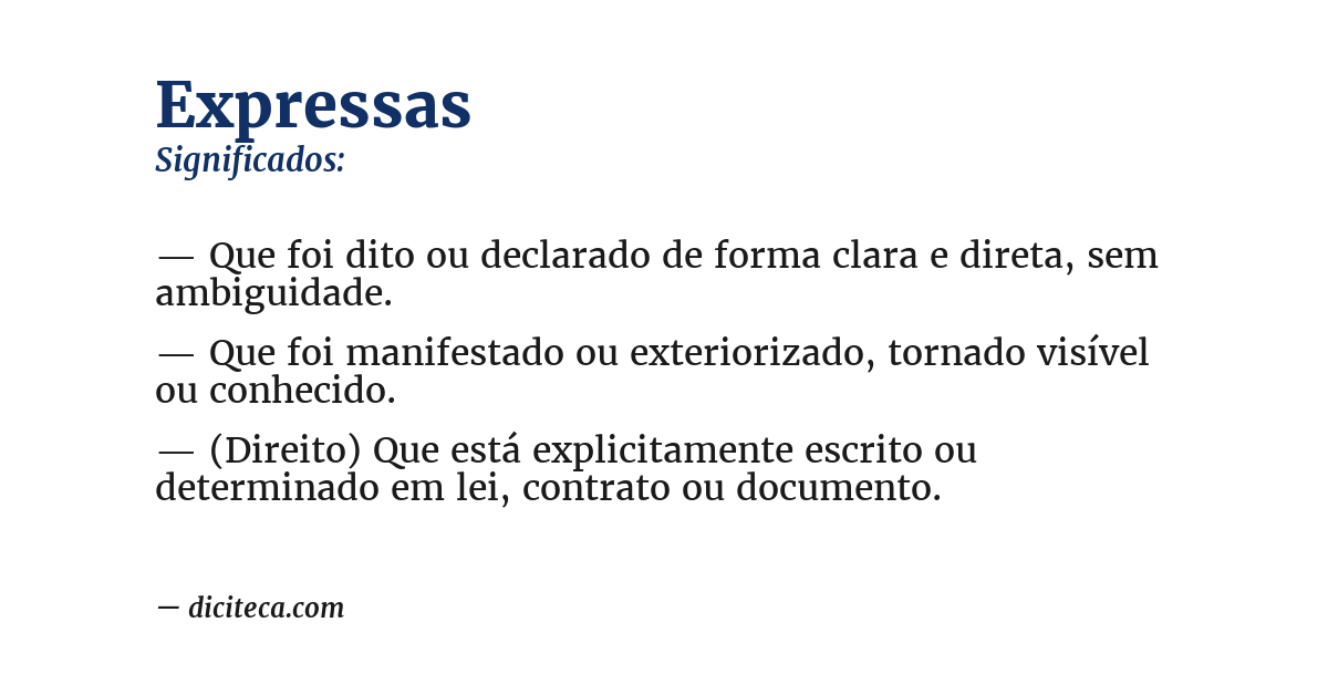 Significado de expressas