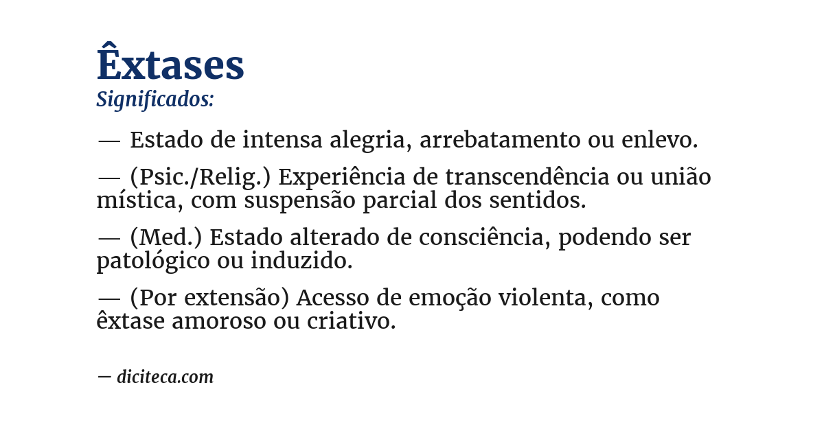 Significado de êxtases