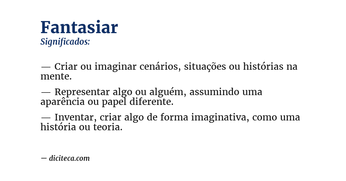 Significado de fantasiar