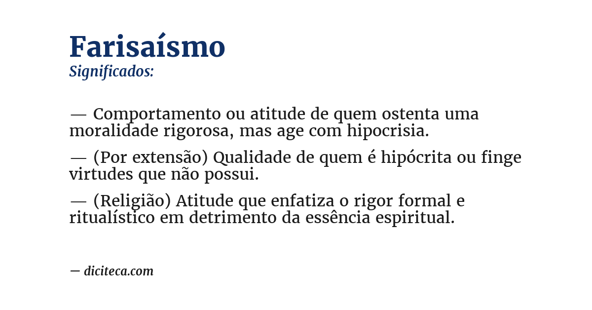 Significado de farisaísmo