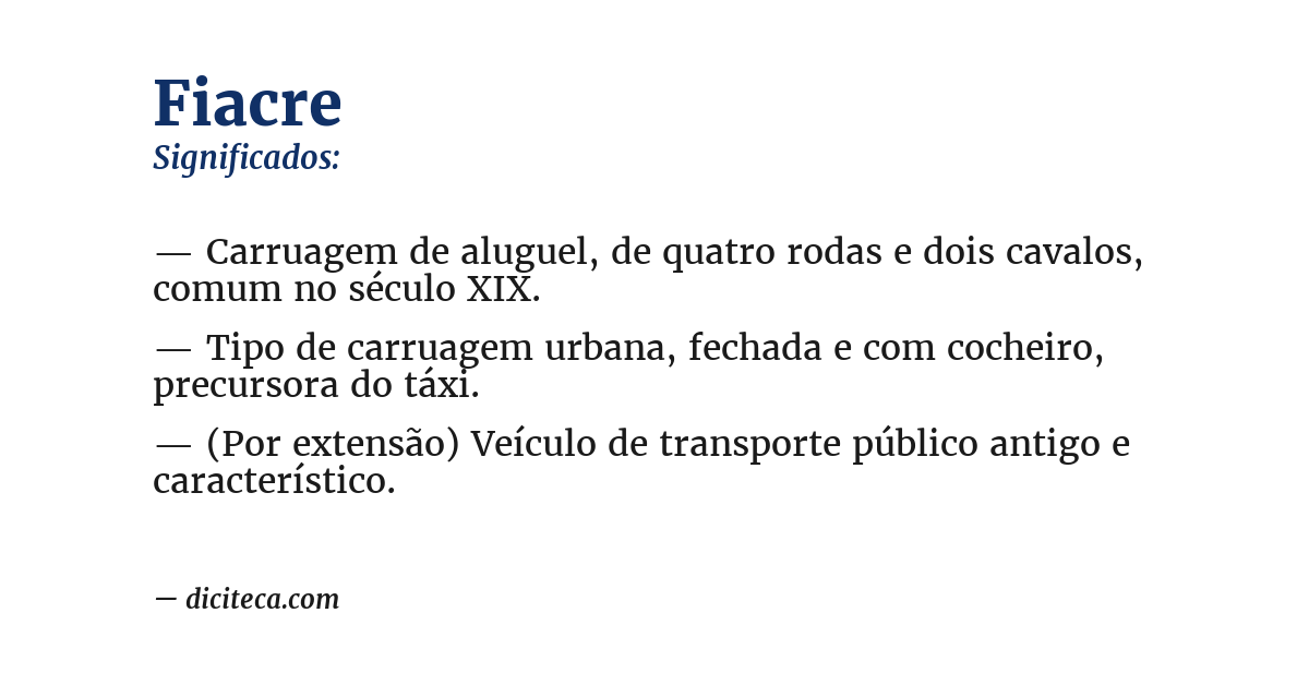 Significado de fiacre