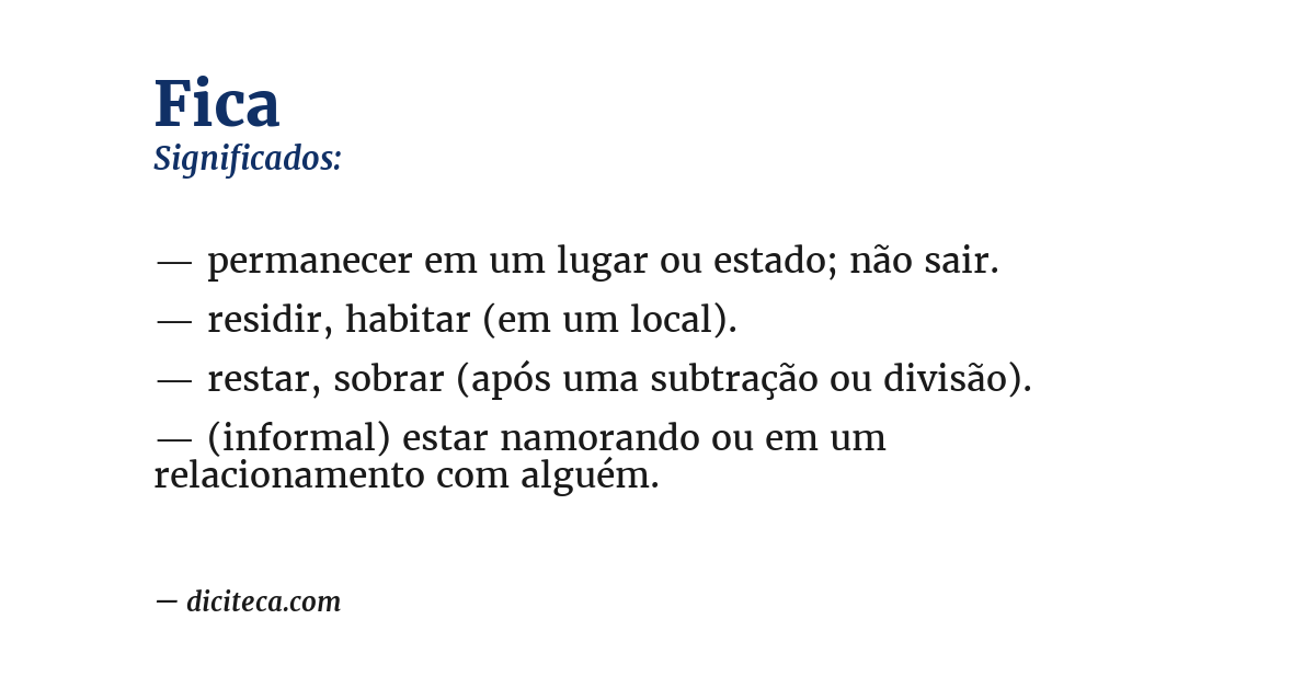 Significado de fica