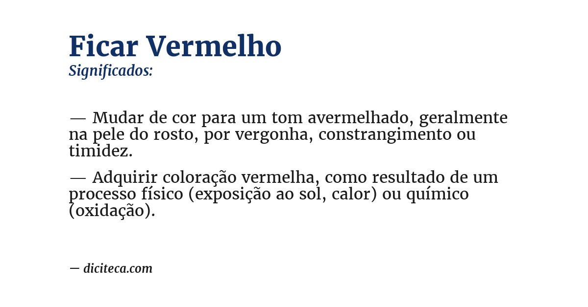 Significado de ficar vermelho