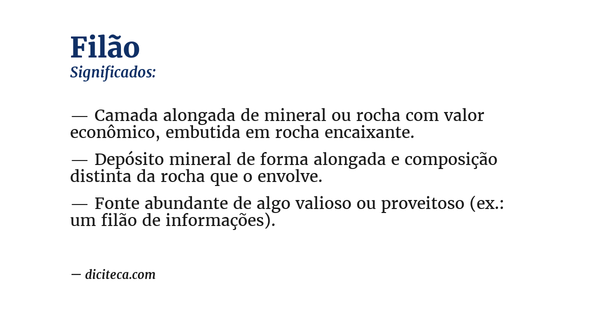Significado de filão
