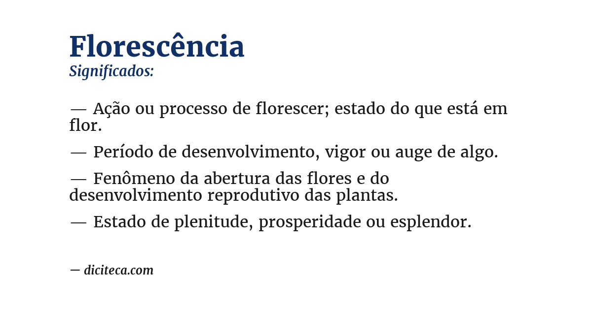 Significado de florescência