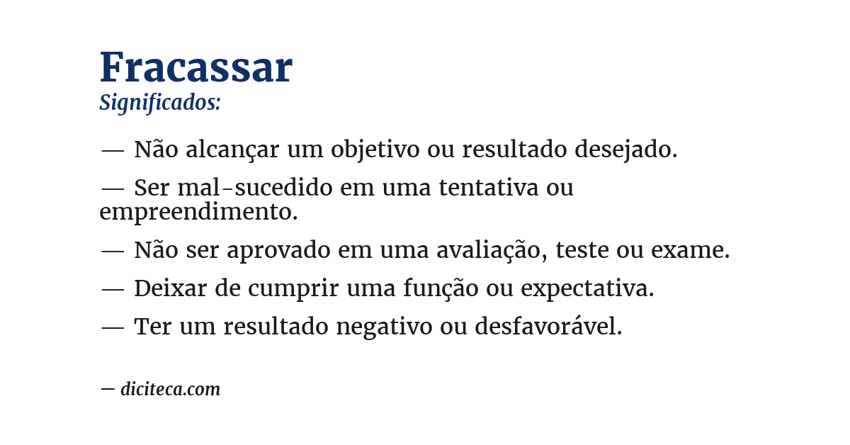 Significado de fracassar