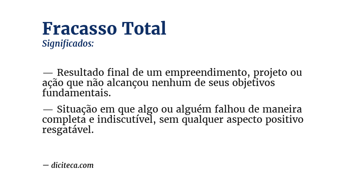 Significado de fracasso total