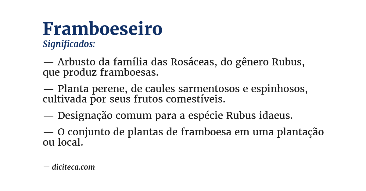 Significado de framboeseiro