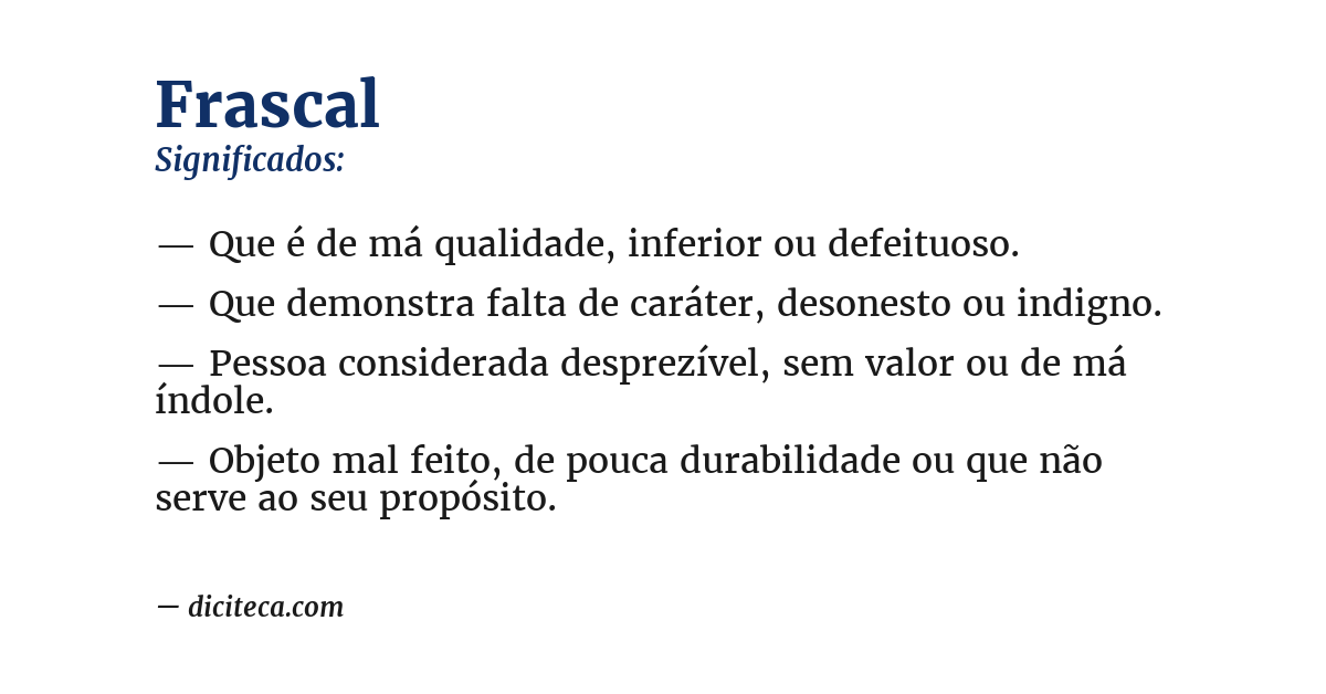 Significado de frascal