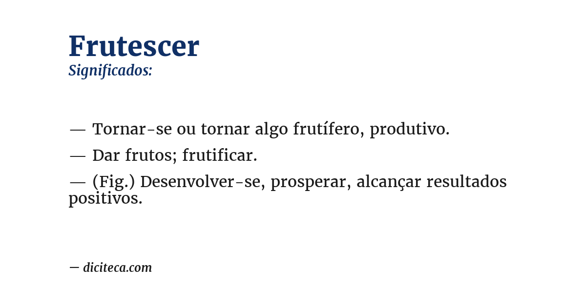 Significado de frutescer