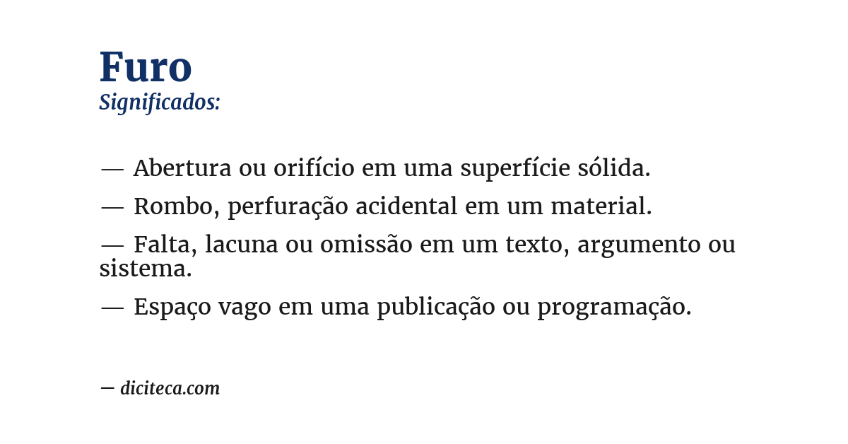 Significado de furo