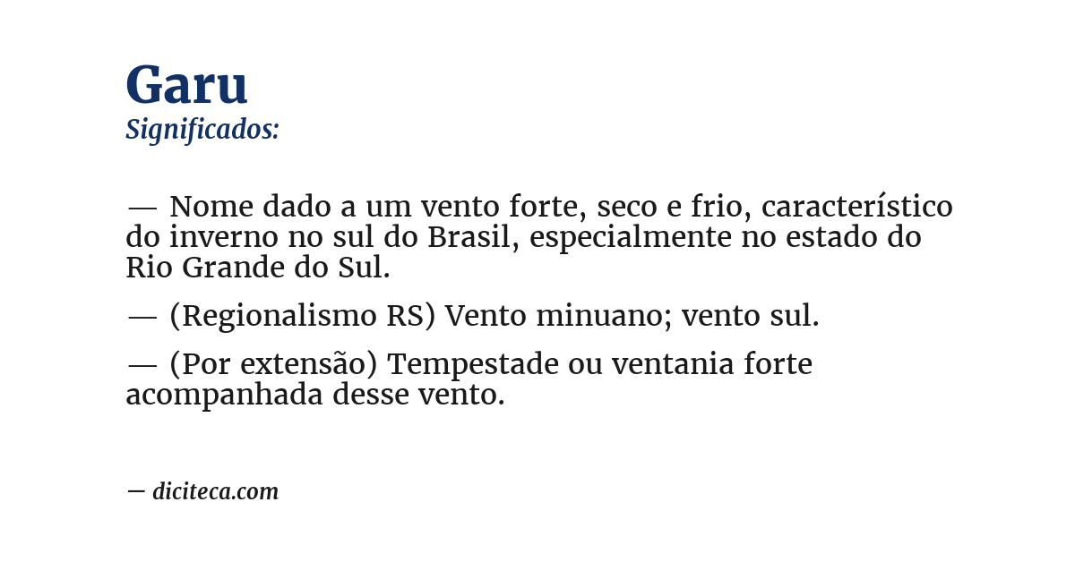 Significado de garu
