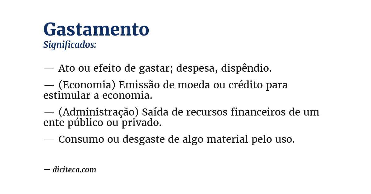 Significado de gastamento