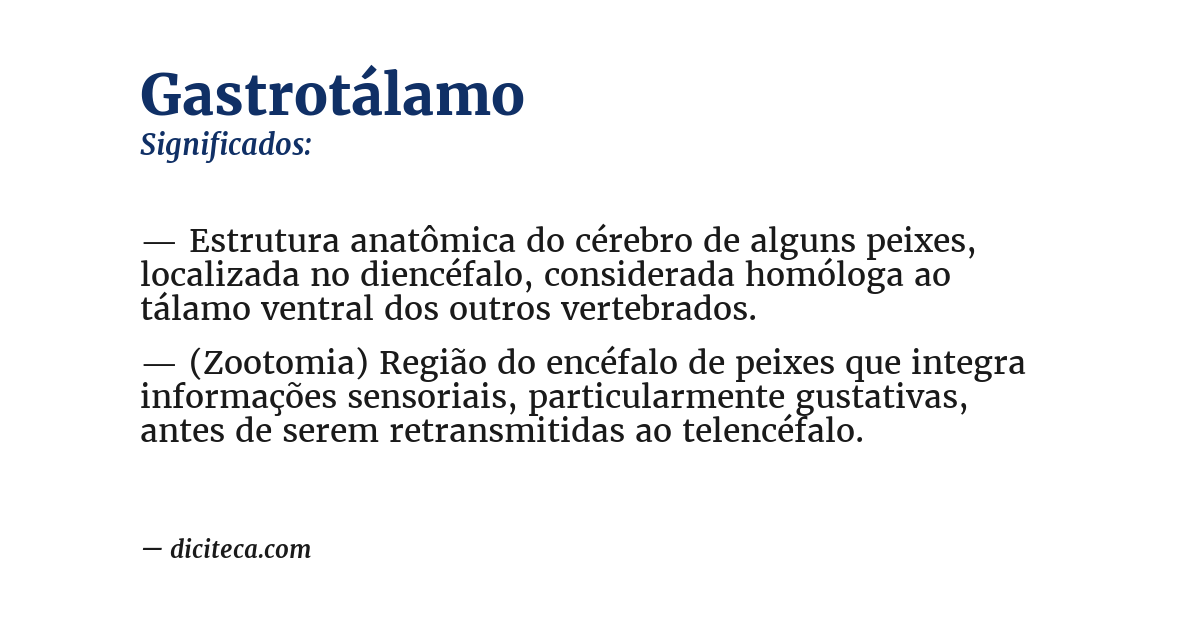 Significado de gastrotálamo