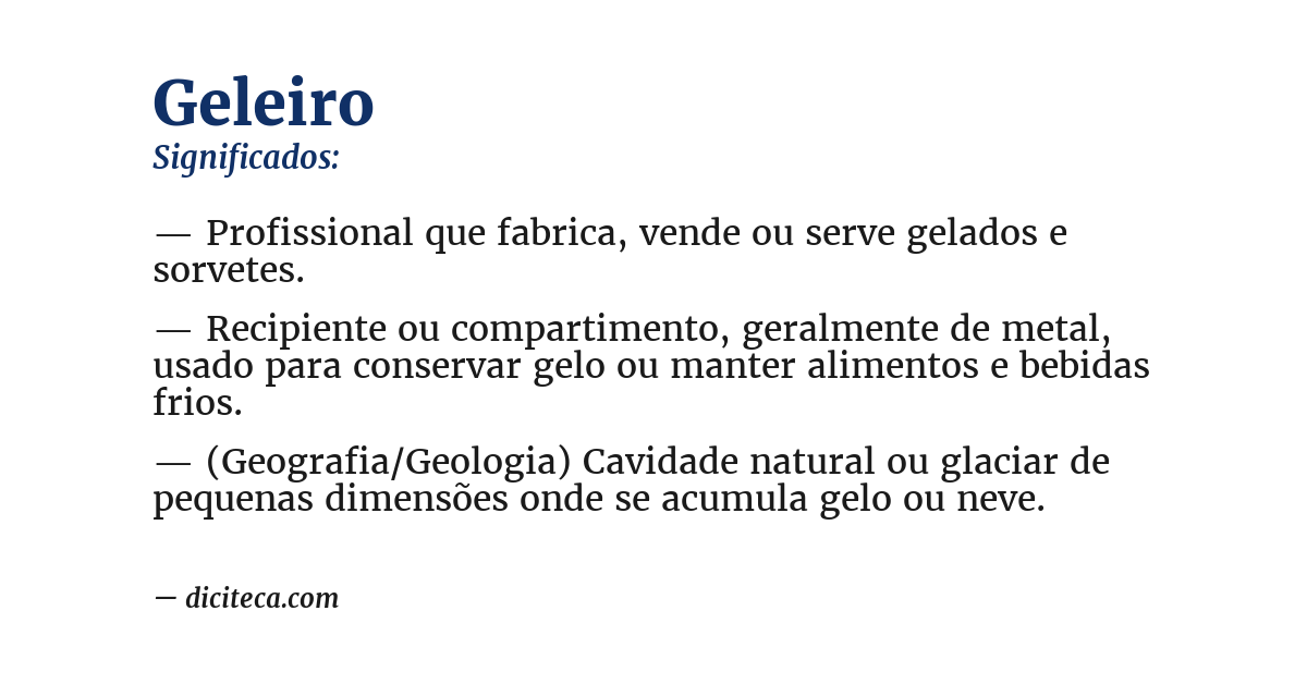Significado de geleiro