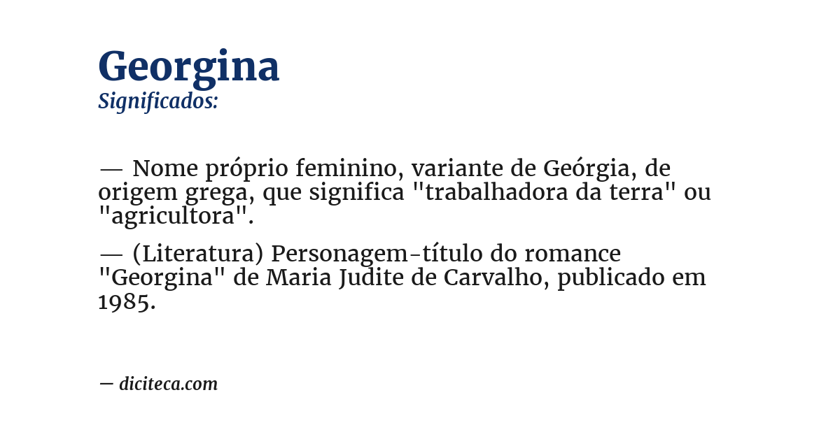 Significado de georgina