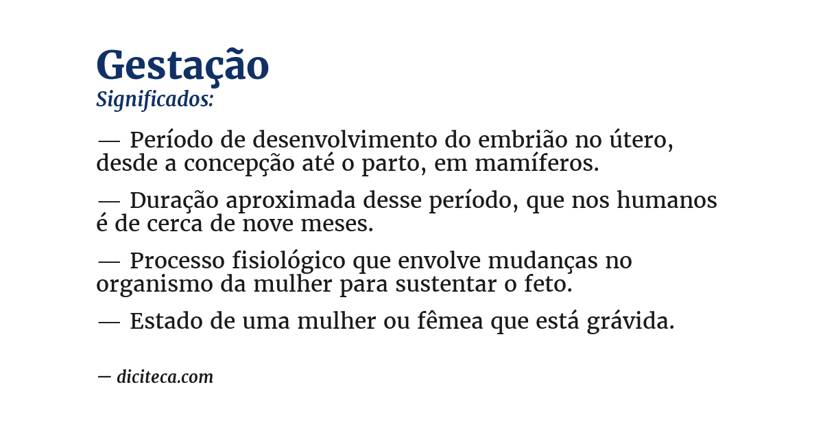 Significado de gestação