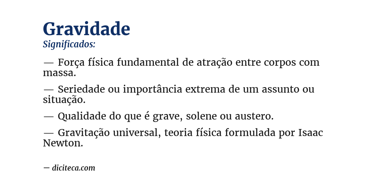 Significado de gravidade