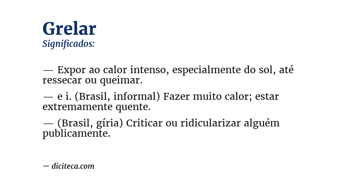Significado de grelar
