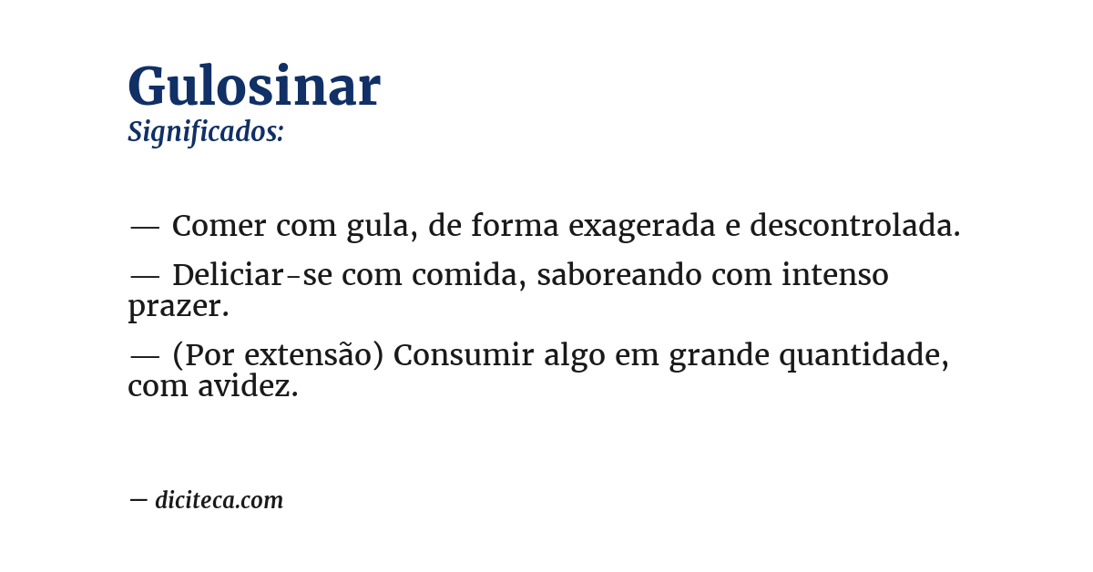 Significado de gulosinar