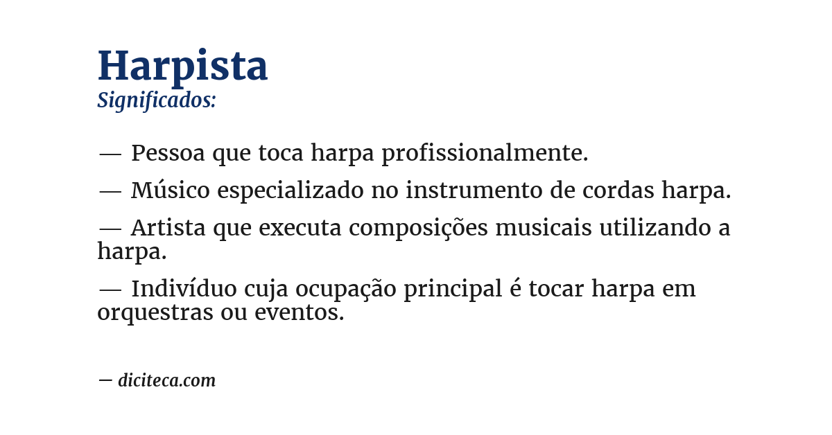 Significado de harpista