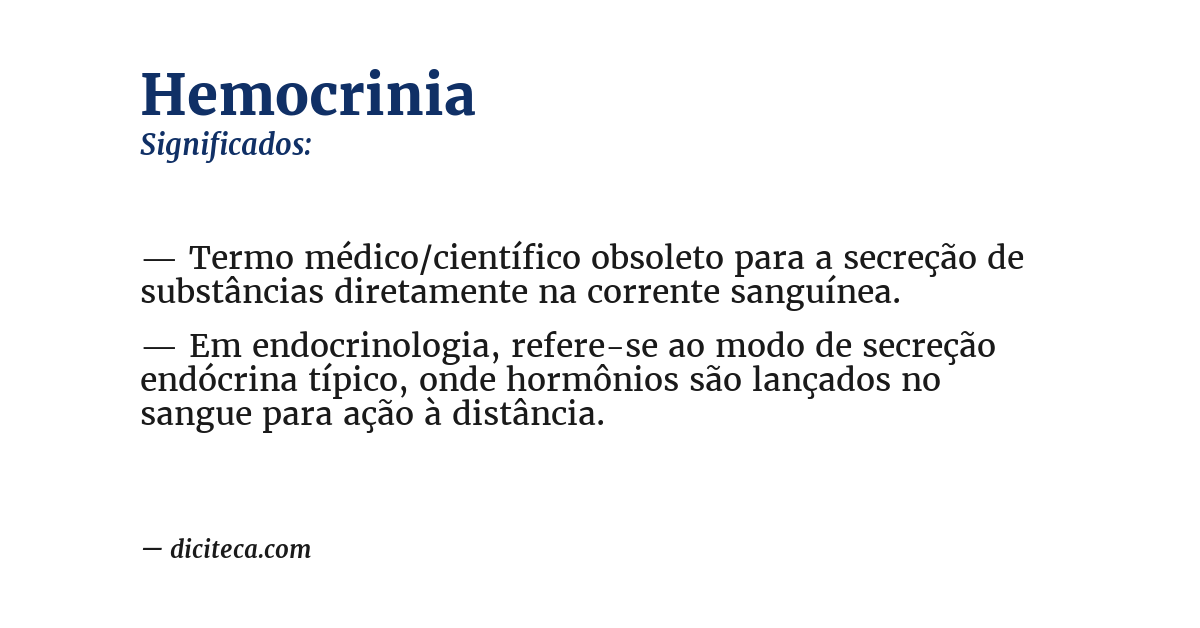 Significado de hemocrinia