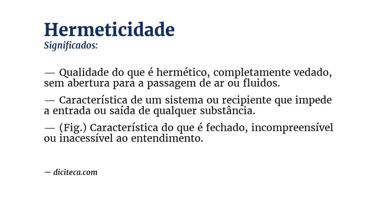 Significado de hermeticidade