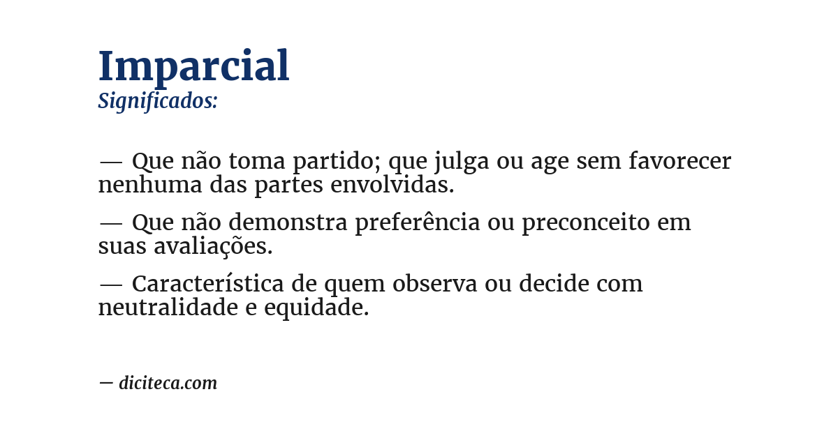 Significado de imparcial