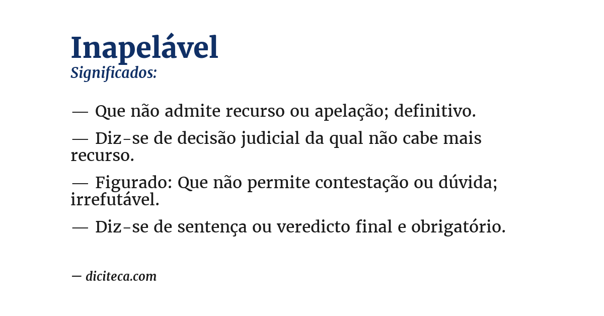 Significado de inapelável