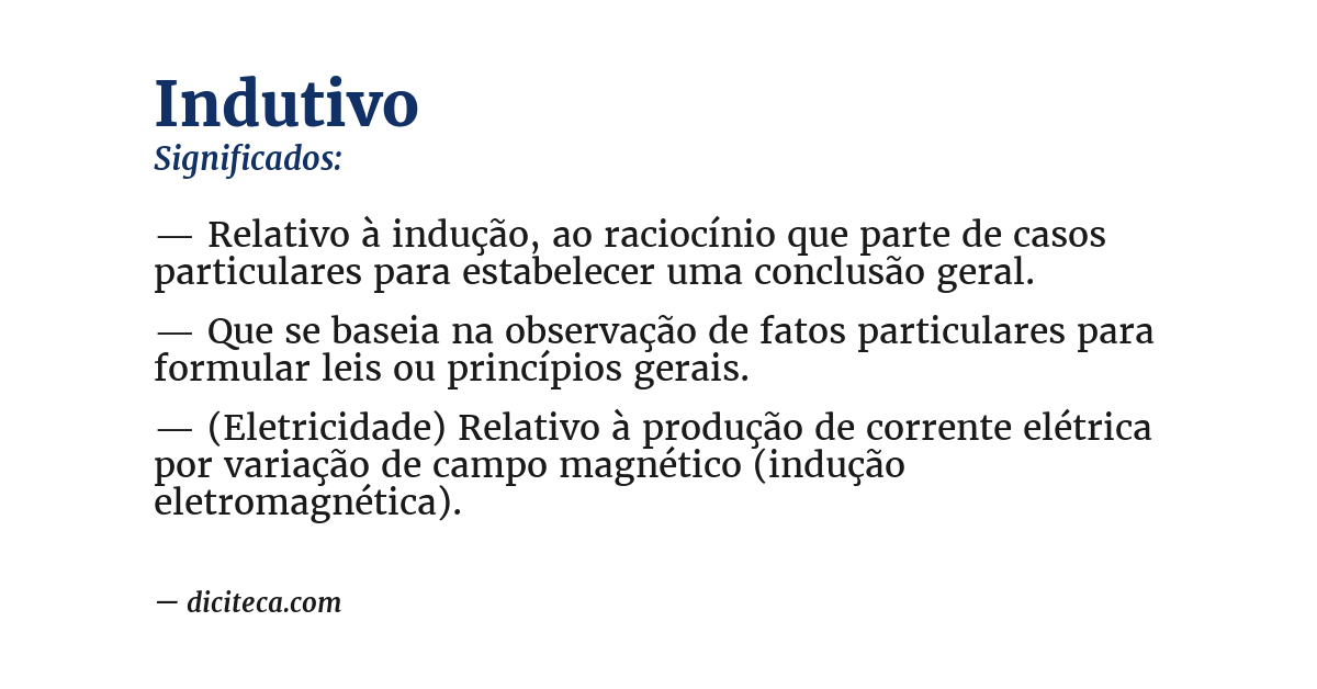 Significado de indutivo