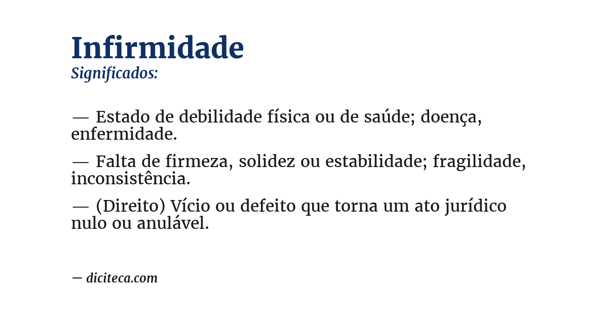 Significado de infirmidade