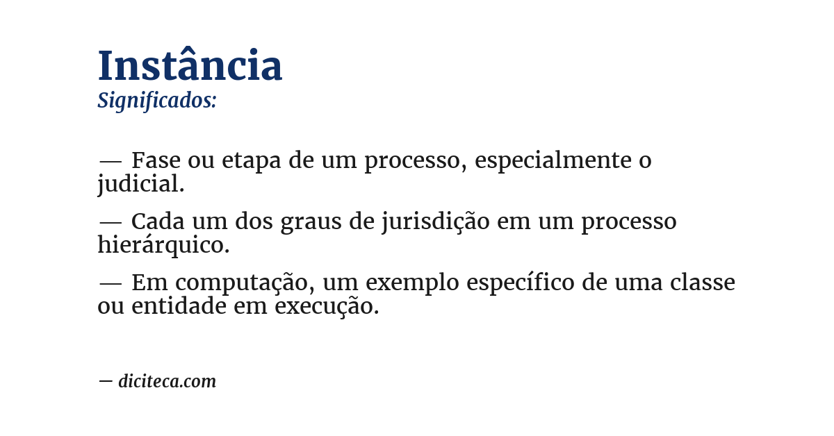Significado de instância