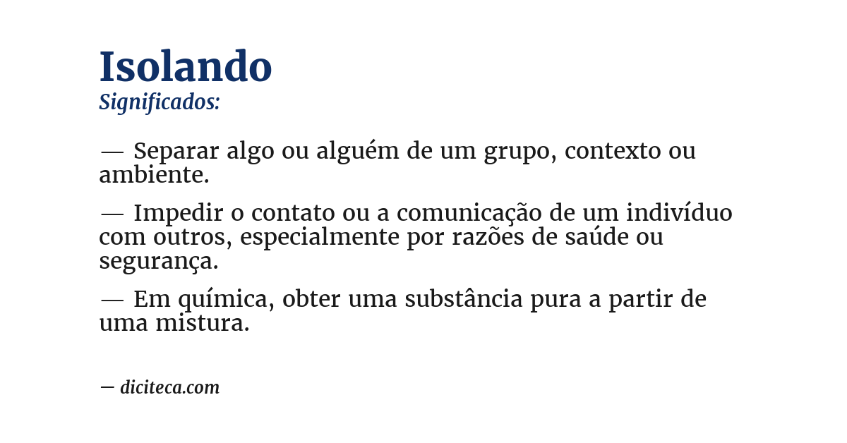 Significado de isolando