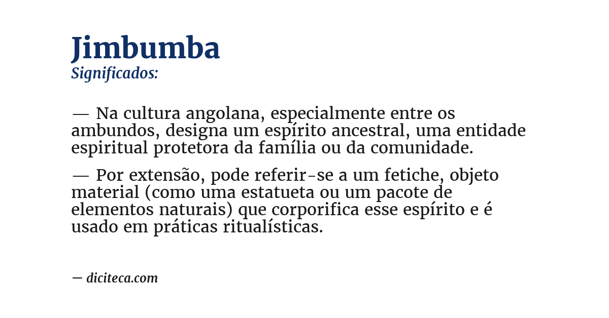 Significado de jimbumba