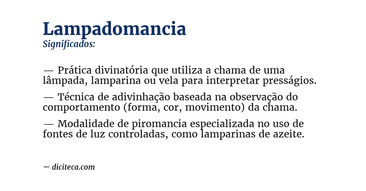 Significado de lampadomancia