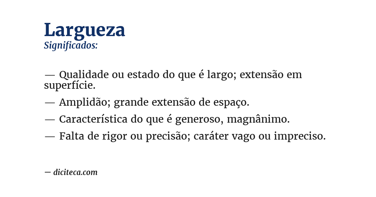 Significado de largueza