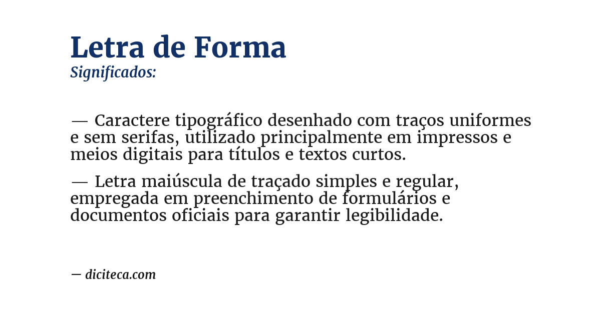 Significado de letra de forma