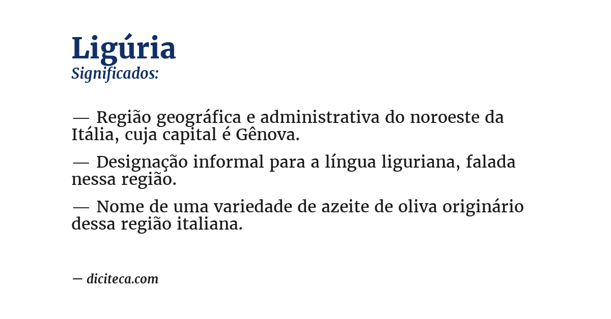 Significado de ligúria