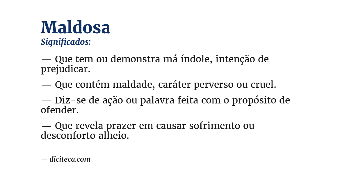 Significado de maldosa