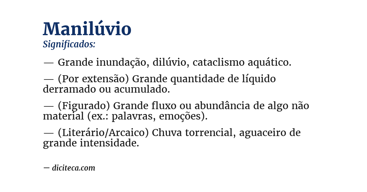 Significado de manilúvio
