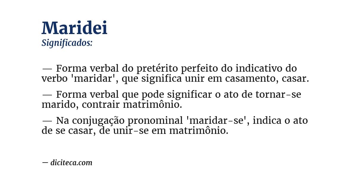 Significado de maridei