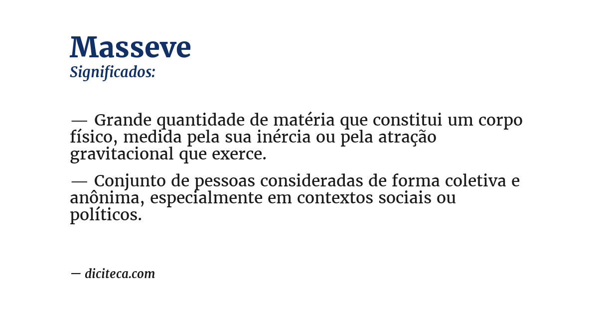 Significado de masseve
