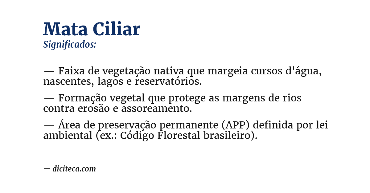 Significado de mata ciliar