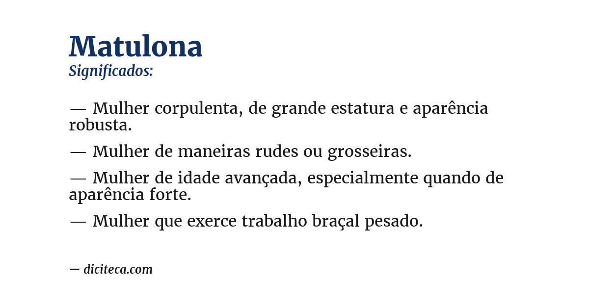 Significado de matulona