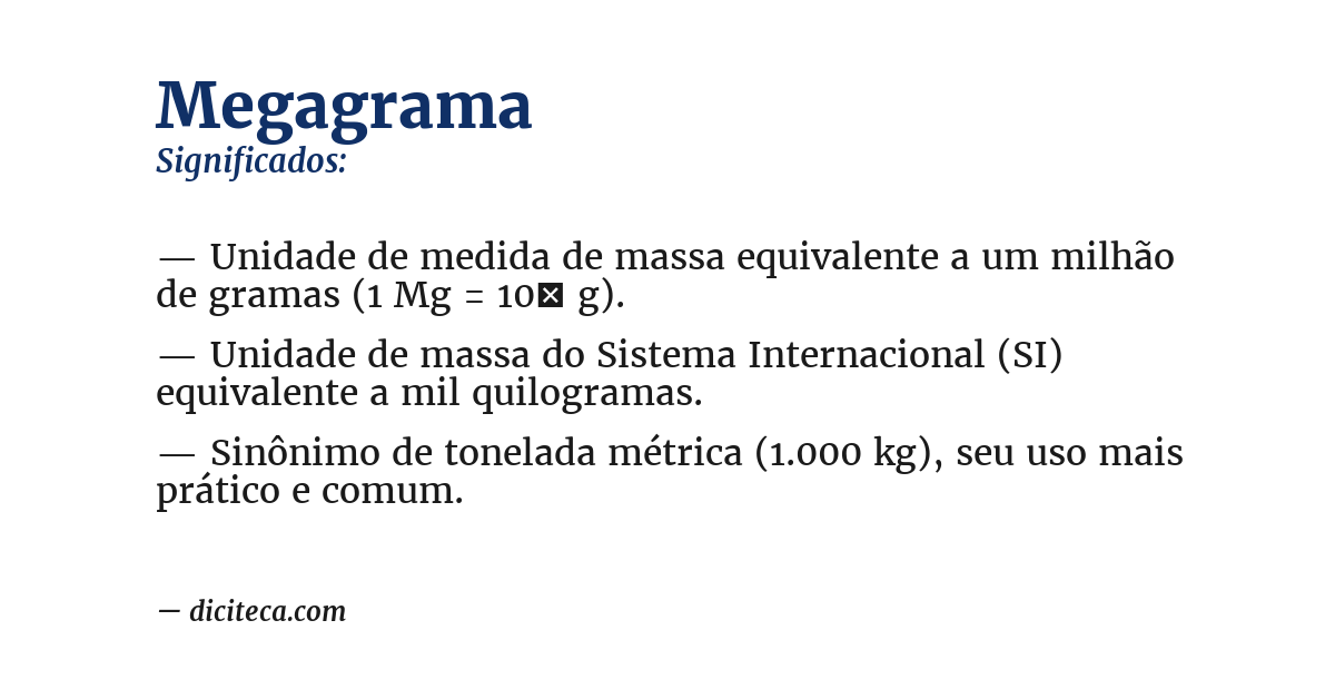 Significado de megagrama