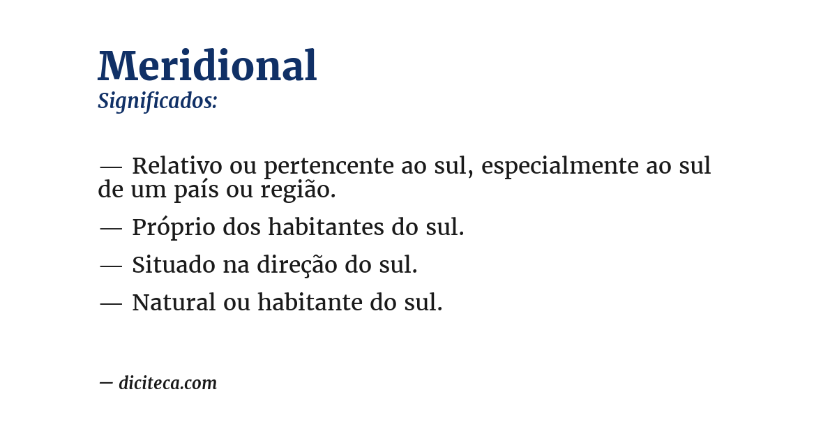 Significado de meridional