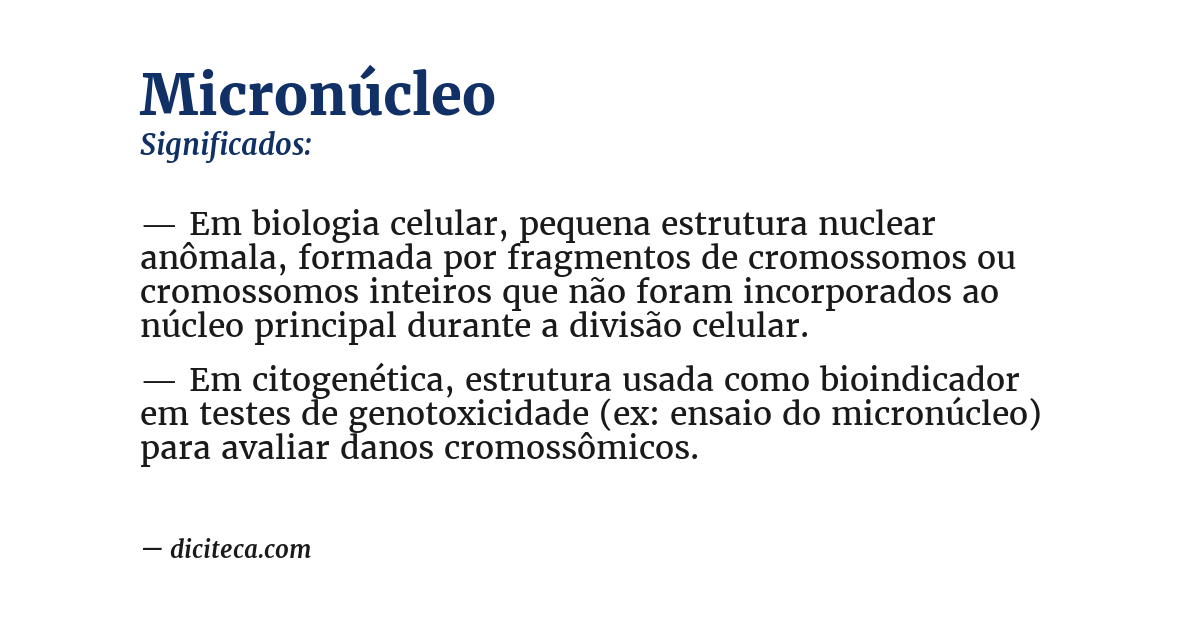 Significado de micronúcleo