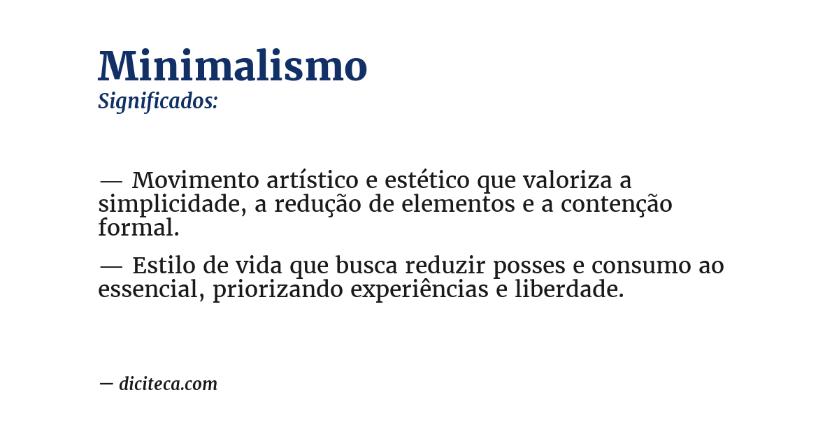 Significado de minimalismo
