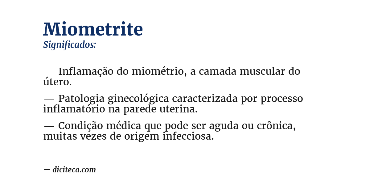 Significado de miometrite